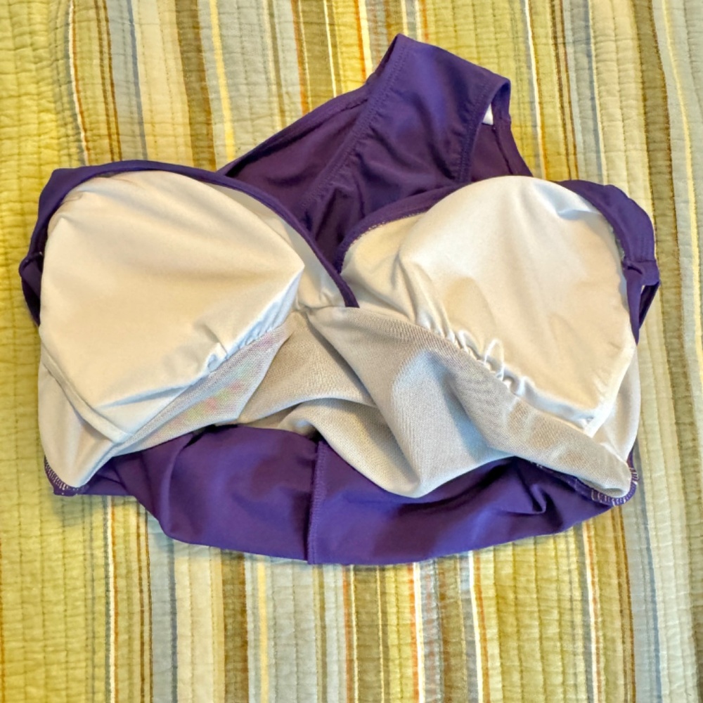 Swim Suit, One piece, X-back straps, purple - Picture 5 of 9